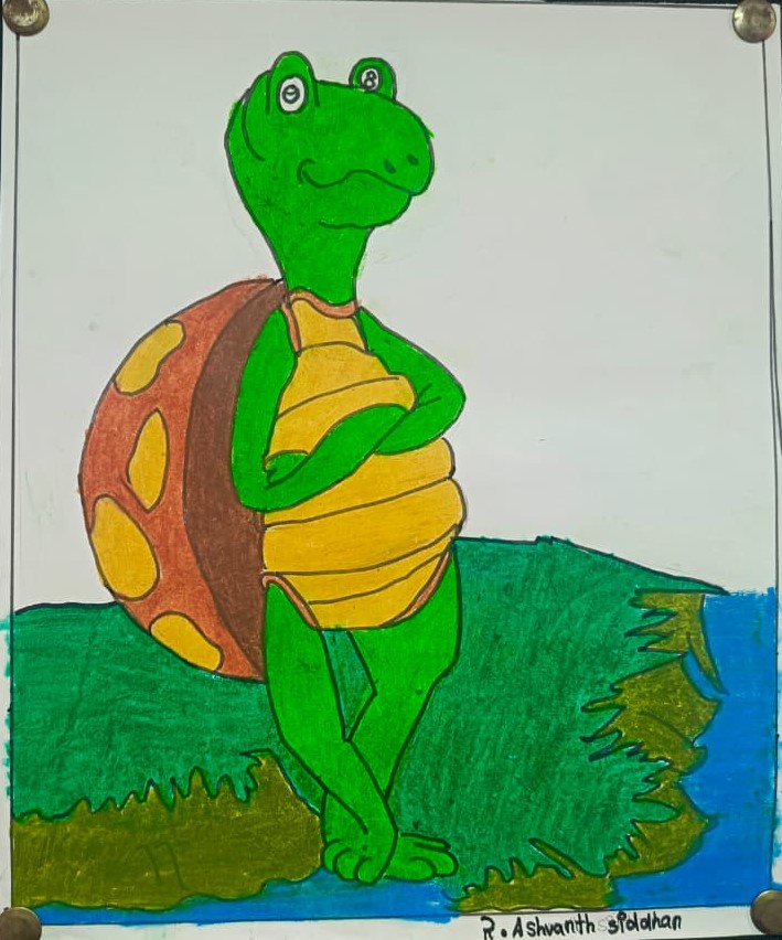 Colorful painting by young student